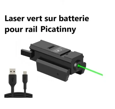INTHETARGET Laser vert rechargeable pour rail picatinny
