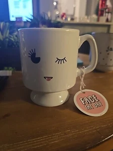 Global Design Connections Winking Eye Tongue Out Coffee Mug Face The Day  - Picture 1 of 4