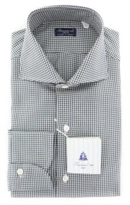 Finamore Napoli Olive Check Shirt - Slim - (FN828179) - Picture 1 of 4