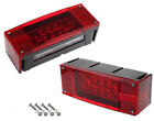 Left+Right+Screws LED Submersible Red Trailer Stop Turn Tail Lights Rectangle