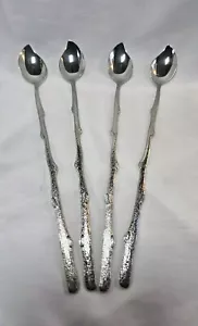 Juego de 4 cucharas de barra hoja cuchara tronco mango madera cocina decoración acero inoxidable - Imagen 1 de 11
