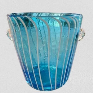 Vintage Venini for Disaronno Murano Art Glass Ice Bucket Vase Bowl Hand Blown - Picture 1 of 11