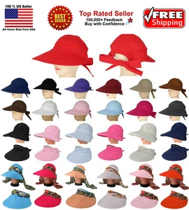 Mujeres Damas Verano Visera Grande Gorra Ala Ancha Protección Solar UV - Imagen 1 de 69