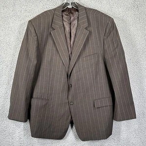 Henry Grethel Wool Blend Blazer Men's 52R 2 Button Brown Striped Preppy Academic - Picture 1 of 12