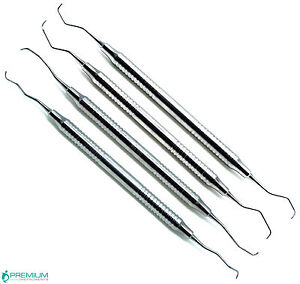 4 Pcs Dental Gracey Curettes 3/4, 5/6, 11/12, 13/14 Periodontal New Instruments