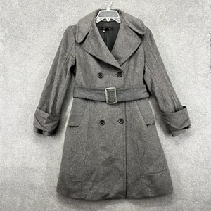 Zara Coat Womens Small Gray Belted Collared Preppy Jacket - Picture 1 of 19