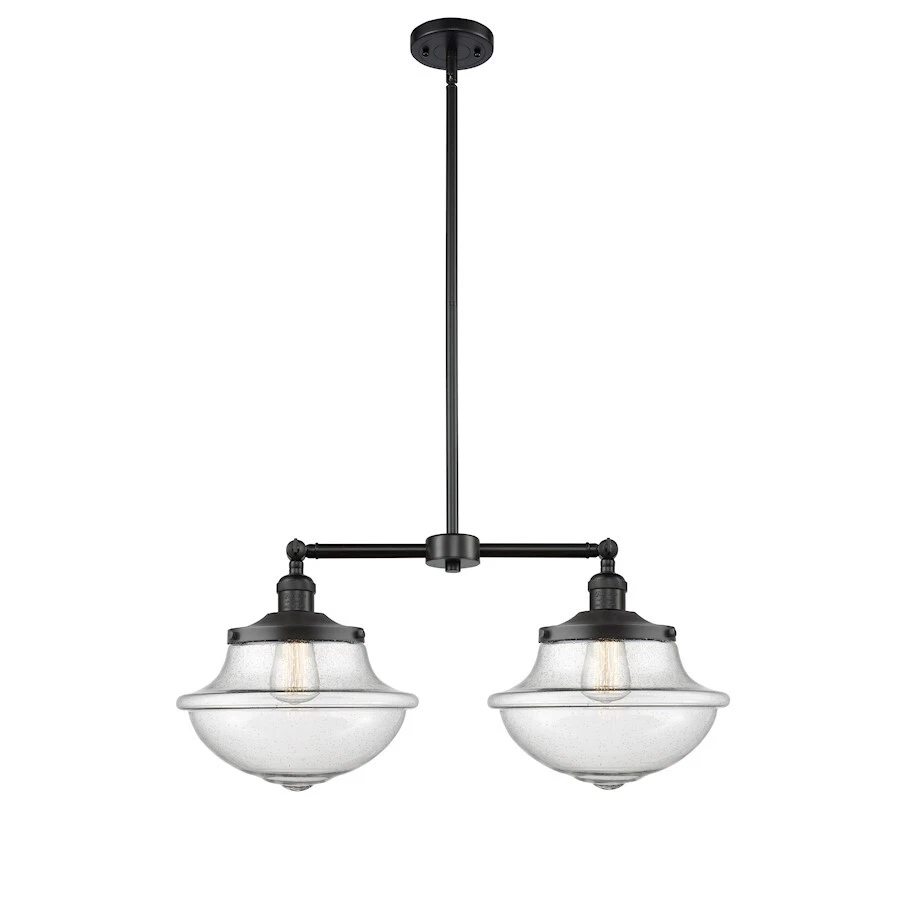 Lámpara de araña Oxford grande Innovations 2-LT, ámbar/negro/semilla escolar - 209-BK-G544 Foto 1 de 1