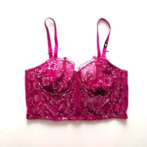 Victoria's Secret Korsett BH Dream Angels Push Up Glitzer Spitze rosa Gr. Large NEU - Bild 1 von 15