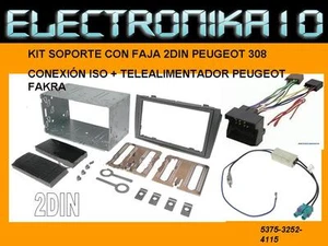 Soporte auto-radio PEUGEOT 308 MARCO RADIO 2 DIN + CONEXION ISO+AD. ANTENA - Imagen 1 de 1