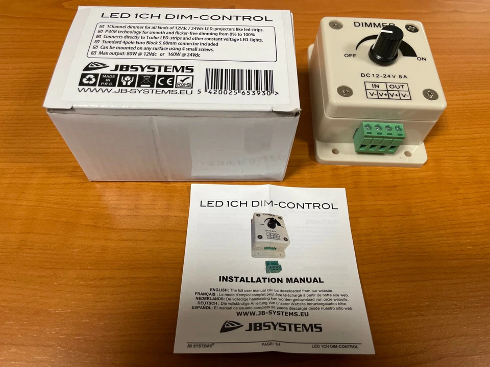 JB Systems LED 1CH DIM Controlador 1 Canal Construcción Dimmer para Tiras LED... - Imagen 1 de 1