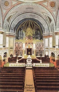 Judaica - Hongrie - SZEGED - Intérieur de la synagogue - Publ. Hermann Grünwald - Photo 1 sur 2