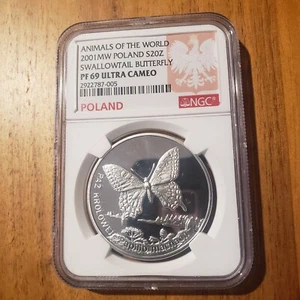2001 Poland 20zl Swallowtail Butterfly NGC 69 - Picture 1 of 2