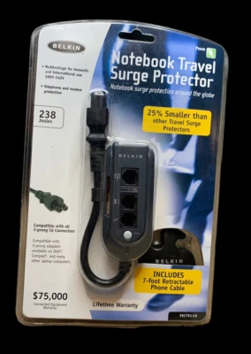 Notebook Travel Surge Protector Small Sleek NEW In Package By BELKIN - Image 1 of 4