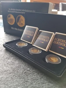 3x 3,53g Goldmünzen Set Fußball WM 2006 585 - Bild 1 von 3