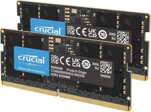 Crucial RAM DDR5 64GB Kit (2x32GB) 5600MHz SODIMM per Notebook CT2K32G56C46S5 - Foto 1 di 1