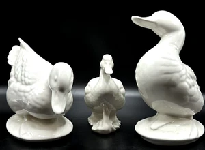 (3) Estatuillas familiares de Canadá de cerámica blanca de estudio de patos de cerámica de colección - Imagen 1 de 20