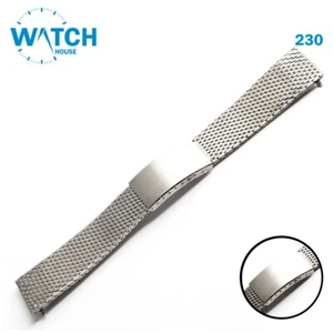 VINTAGE SWISS STAINLESS STEEL Metal Watch Band, SILVER Color, 20mm. - Picture 1 of 5