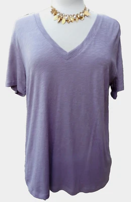 NWT $48 SPLENDID Purple Normcore Athleisure Naturecore Cotton Tee Top Shirt M Foto 1 de 3
