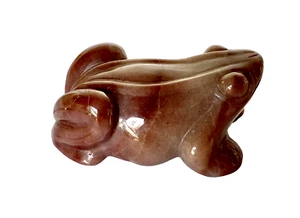 Polished & Hand Carved Lavender/Purple Jasper Frog 3" Long - Picture 1 of 9