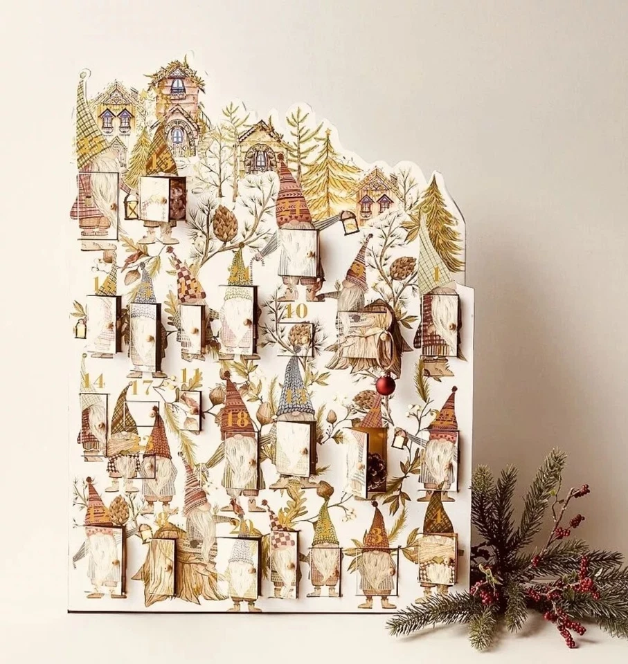 Pottery Barn Light Up Gnome Advent Calendar Open Box - Image 1 of 4