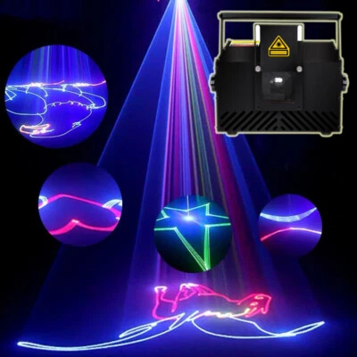1W RGB Animation Laser Projector Light DMX ILDA DJ Party Club Stage Lighting KK - Image 1 of 4