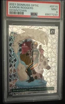 Panini Donruss Optic Downtown 2021 Aaron Rodgers #DT-15 PSA 9 Foto 1 de 2