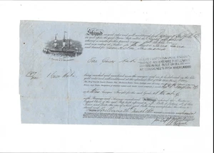 TASMANIA RARE BILL OF LADING 1862 ROYAL SHEPHERD STEAMER (WRECKED 1890) - Picture 1 of 1