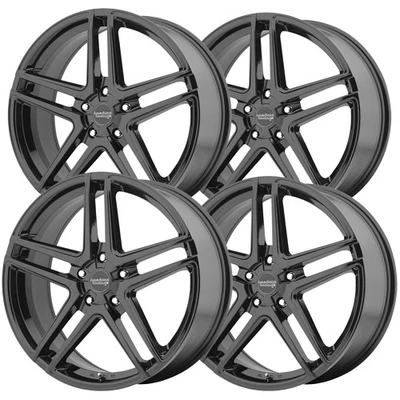 (Set-4) American Racing AR907 16x7 5x115 +40mm Gloss Black Wheels Rims 16" Inch - Изображение 1 из 4