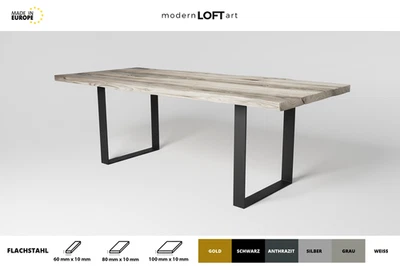 2x TISCHBEINE TISCHGESTELL TISCHKUFEN METALL STAHL TISCHFÜßE INDUSTRIAL TISCH K1 - Bild 1 von 4