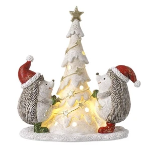 Hedgehogs Around The Christmas Tree Light Up Decoration by Heaven Sends Ornament - Picture 1 of 1