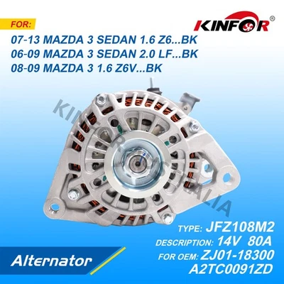 Fred Alternator Fits Mazda 2006+ M3 2.0L,1.6L BK ZJ01-18300-KINFOR JR-JFZ108M2  - Image 1 of 3