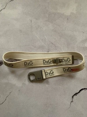 RARO VINTAGE D&G Dolce & Gabbana braçadeira utilitária fivela cinto lona branca web Y2K - Imagem 1 de 4