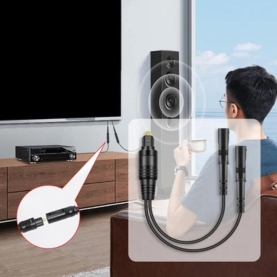 Digital Optical Audio Splitter Plug and Play 1 Male Input 2 Female Output - Image 1 of 4