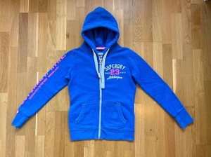 Hoodie SUPERDRY Jacke "Logo" Kapuzenpullover Sweatshirt Damen, Blau, Gr. XS - Bild 1 von 1