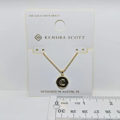 Ожерелье Kendra Scott кованое с инициалом «C» золотая цепочка 16 дюймов - Изображение 1 из 4