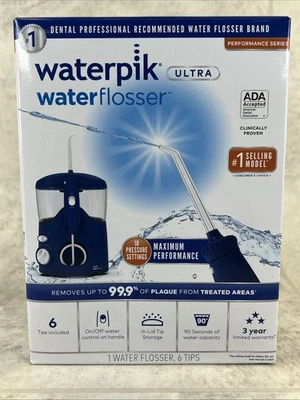 Waterpik - Ultra Water Flosser - Blu - 10 impostazioni di pressione - 6 punte incluse - Nuovo - Immagine 1 di 4