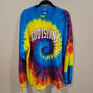 Tie Dye Langarmshirt 2XL Louisiana Festival Karneval Regenbogen bunt - Bild 1 von 6