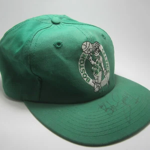 *VINTAGE* Boston Celtics Hat w/ Bob Cousy Autograph! NBA Basketball Game Ticket - Picture 1 of 8