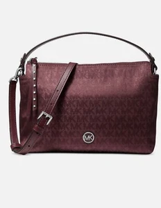 Michael Kors Signature Shailene Messenger Bag Merlot Silber Rot - Original Neu mit Etikett - Bild 1 von 7