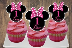 Minnie Mouse (Head) Cupcake Topper (12pcs) - Picture 1 of 1