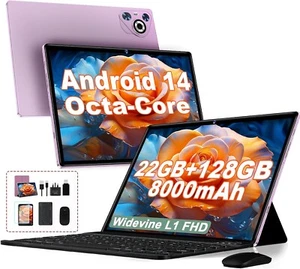 Dghrti 2025 Newest Tablet 10-inch Android 14, 22GB RAM 128GB ROM/TF 1TB, Octa-Co - Picture 1 of 7
