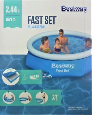 Schwimmpool Kinderpool Fast Set™ Aufstellpool ohne Pumpe Ø 244 x 61 cm blau rund - Bild 1 von 4