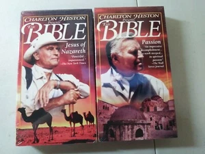 Charlton Heston Presents the Bible VHS   lot of 2 "Passion"&"Jesus of Nazareth" - Picture 1 of 5