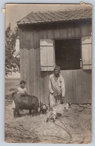 Postcard RPPC Garmanir ?Jew Feeding His Goats Jaffa Palestine July 3,1919 - Picture 1 of 2