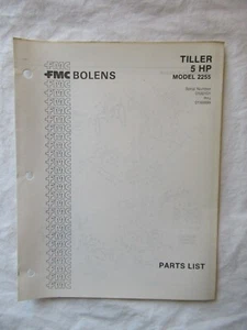 1976 Bolens Model 2255 5 HP Tiller parts catalog manual - Picture 1 of 4