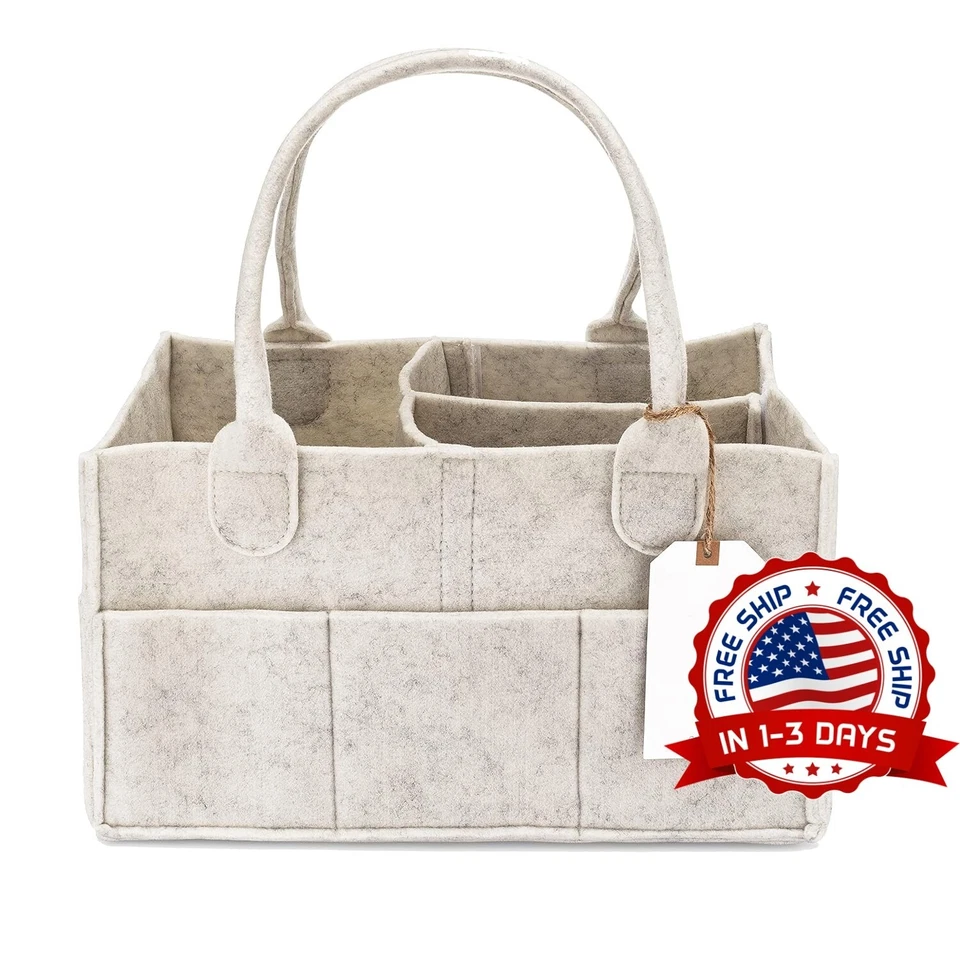 Organizador de pañales para pañales y toallitas húmedas para bebés - Blanco NEW - Image 1 of 4