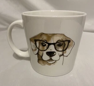 Catherine Malandrino Retriever w/Glasses Coffee Mug 16 oz. 4.25" x 4.25" - Picture 1 of 7