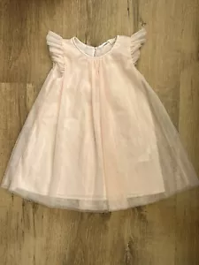 Girls H&M Beautiful Pink Sparkle Glitter Mesh Lined Party Dress 2-3 Years - Picture 1 of 4