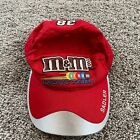 M &amp; Ms Racing Hat Cap Strapback Red White Sadler Nascar Racing Adult *