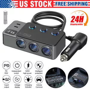 24V Car Cigarette Lighter Socket 5 USB Charger Splitter Outlet Power Adapter - Picture 1 of 13